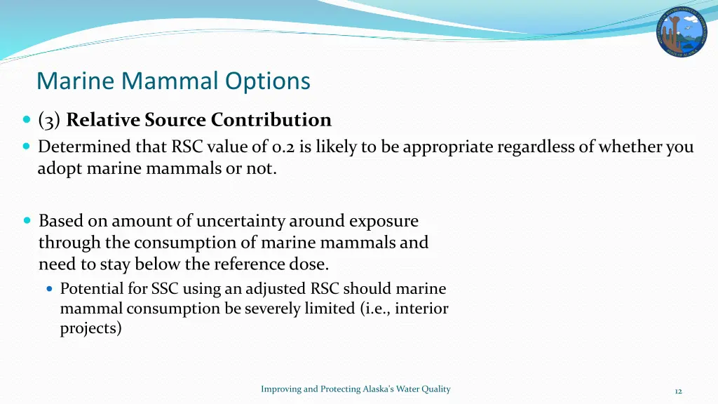 marine mammal options 1