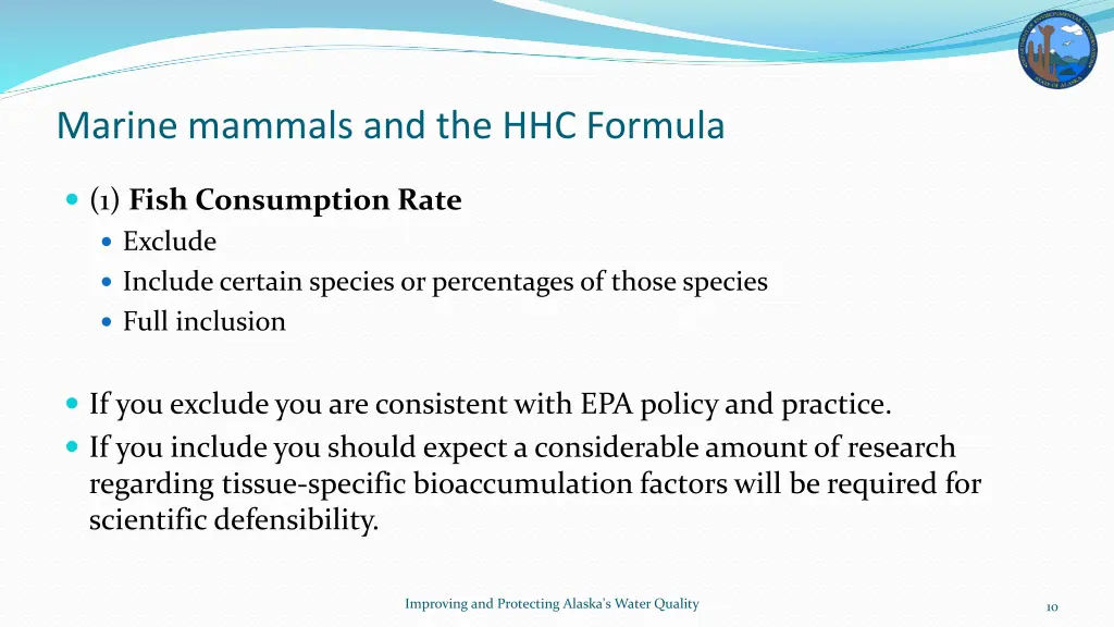 marine mammals and the hhc formula