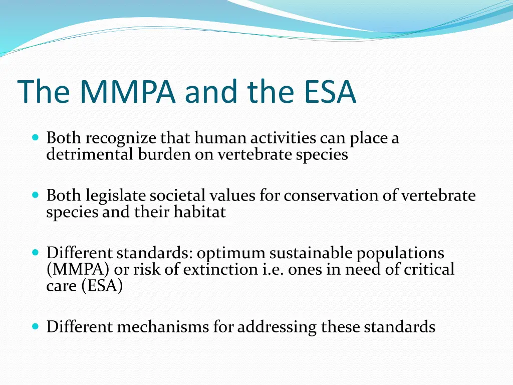 the mmpa and the esa