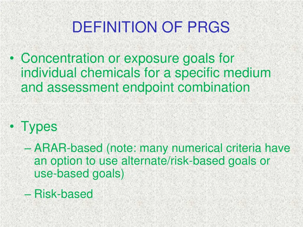 definition of prgs