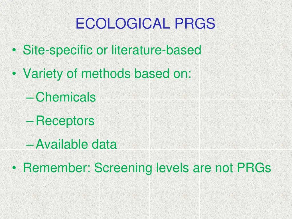 ecological prgs