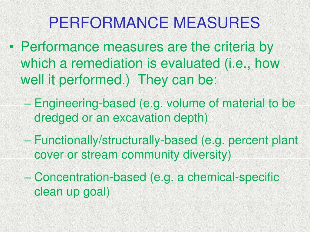 performance measures performance measures