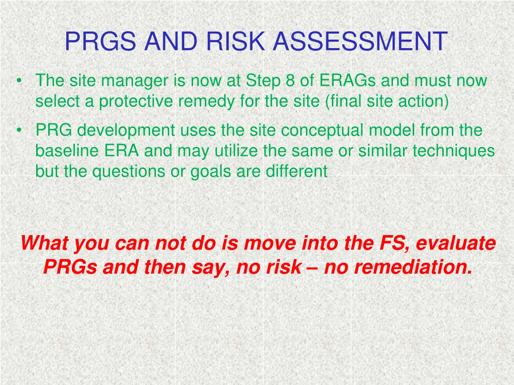 prgs and risk assessment 1