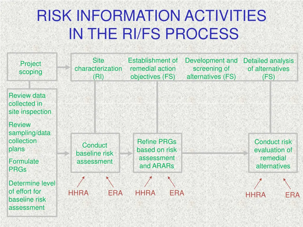 risk information activities in the ri fs process