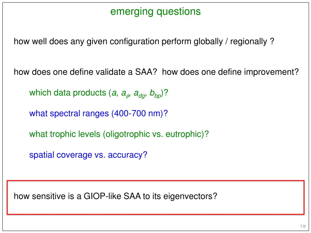 emerging questions 1