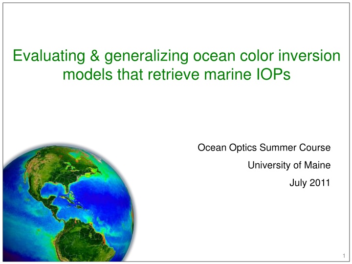 evaluating generalizing ocean color inversion