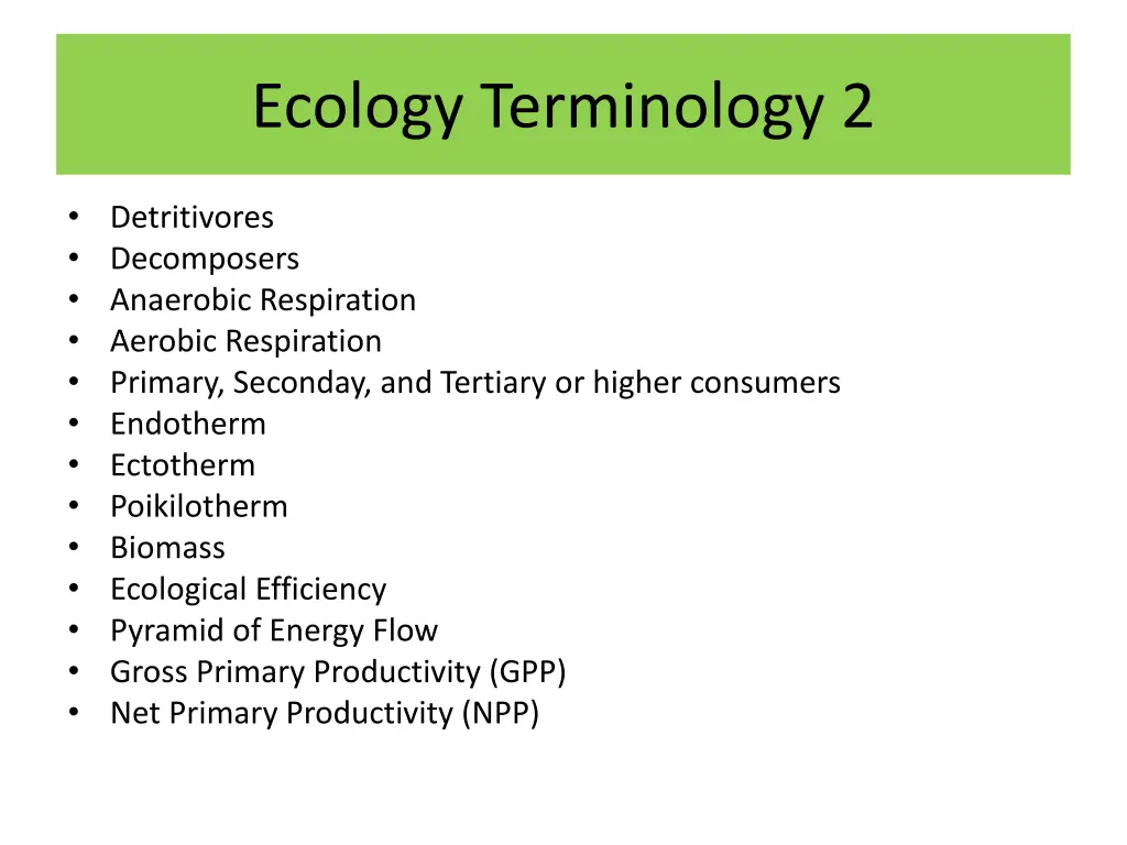 ecology terminology 2