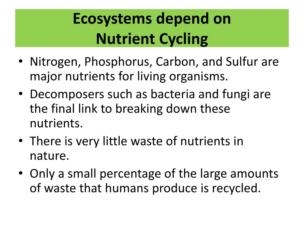 ecosystems depend on nutrient cycling nitrogen