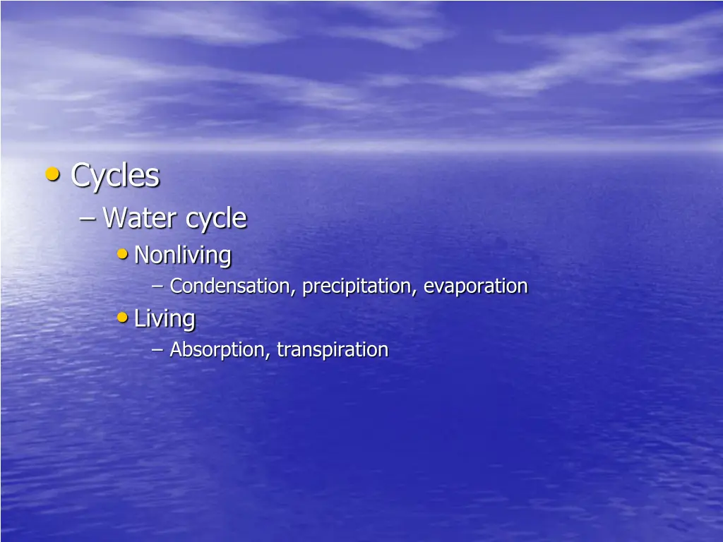 cycles water cycle nonliving