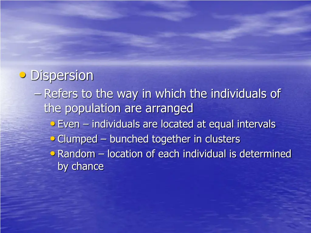 dispersion refers to the way in which