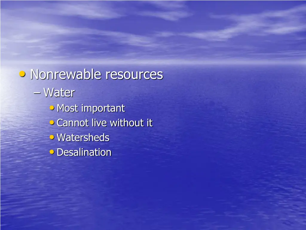 nonrewable resources water most important cannot