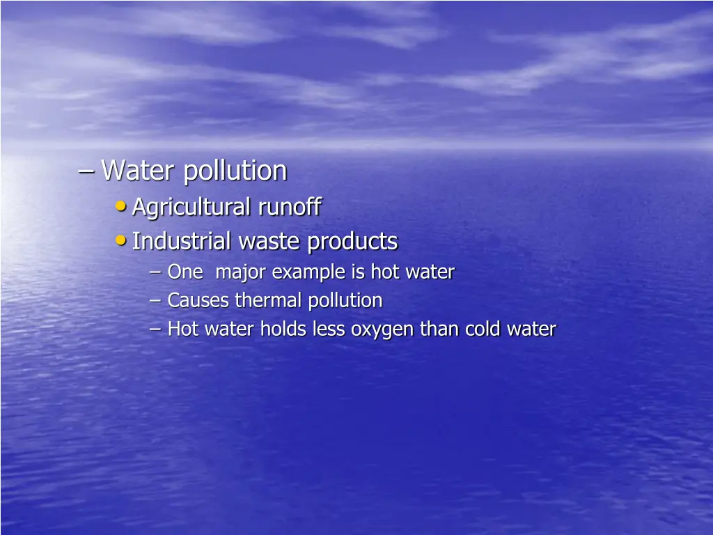 water pollution agricultural runoff industrial