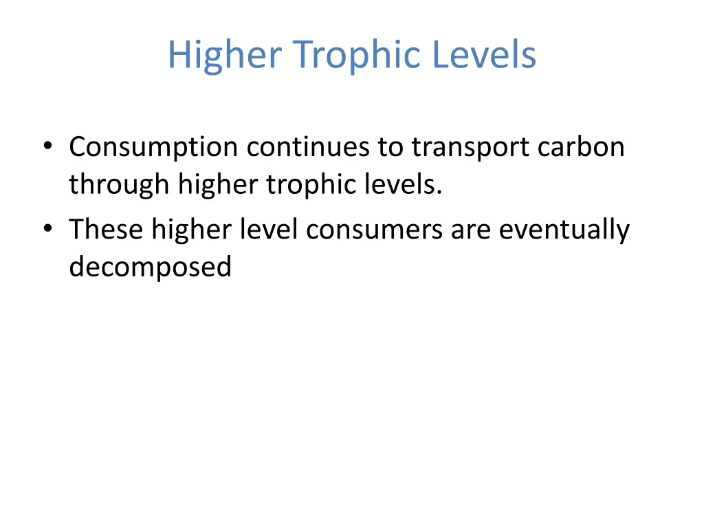 higher trophic levels