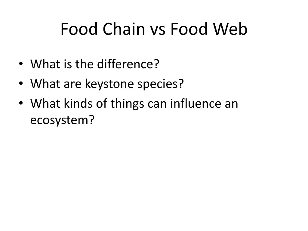 food chain vs food web