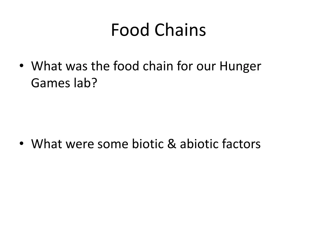 food chains