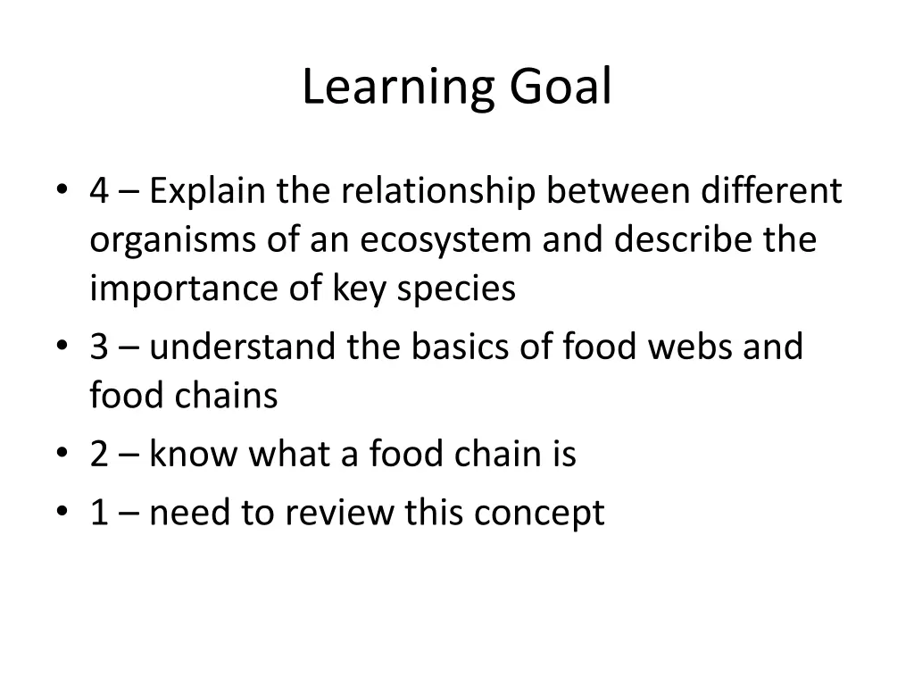 learning goal