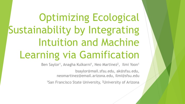 optimizing ecological sustainability