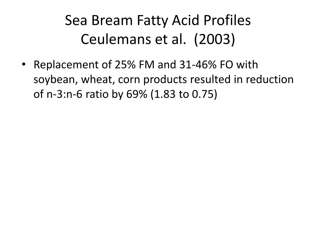 sea bream fatty acid profiles ceulemans et al 2003