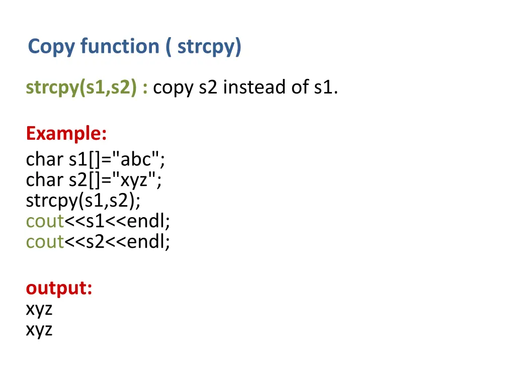 copy function strcpy