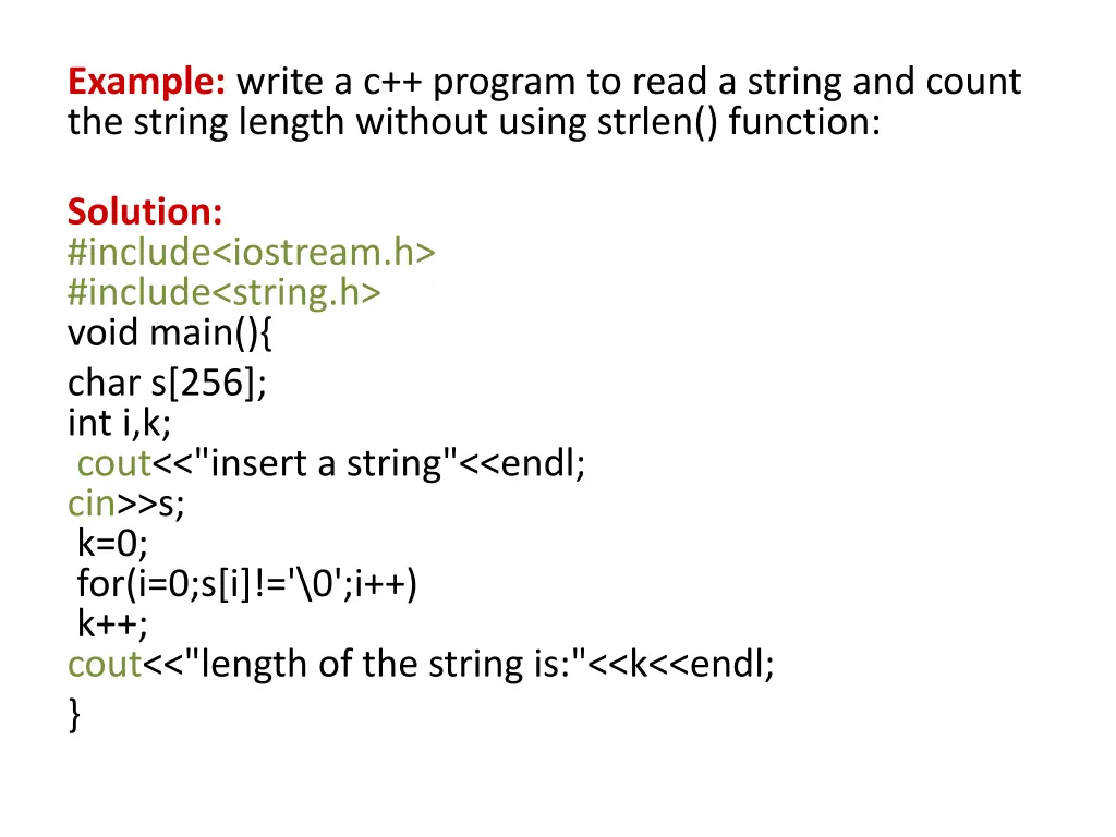 example write a c program to read a string