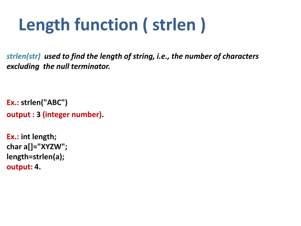 length function strlen