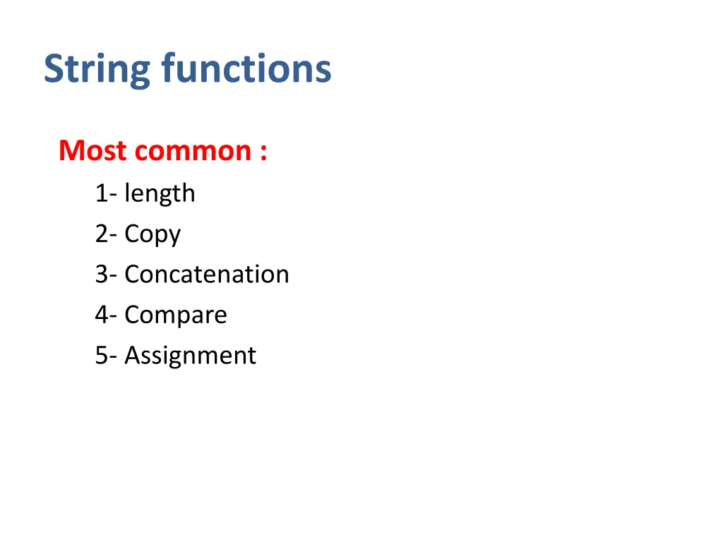 string functions