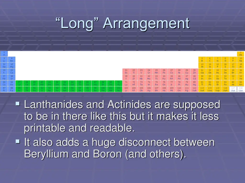 long arrangement