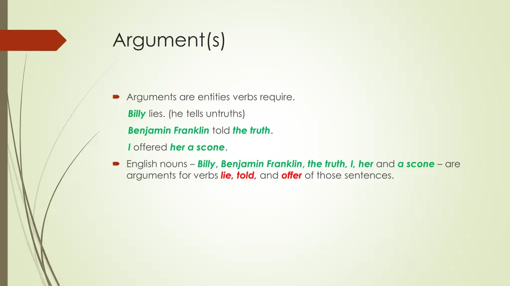 argument s