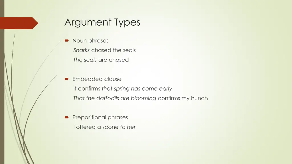 argument types