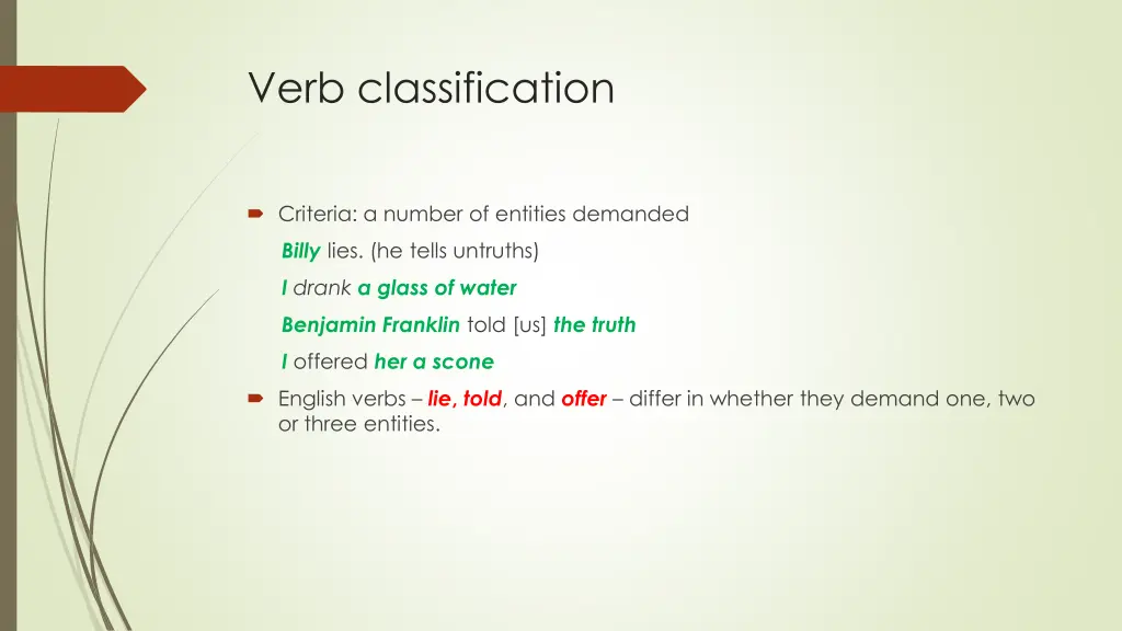 verb classification