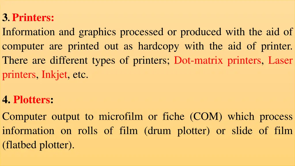 3 printers information and graphics processed