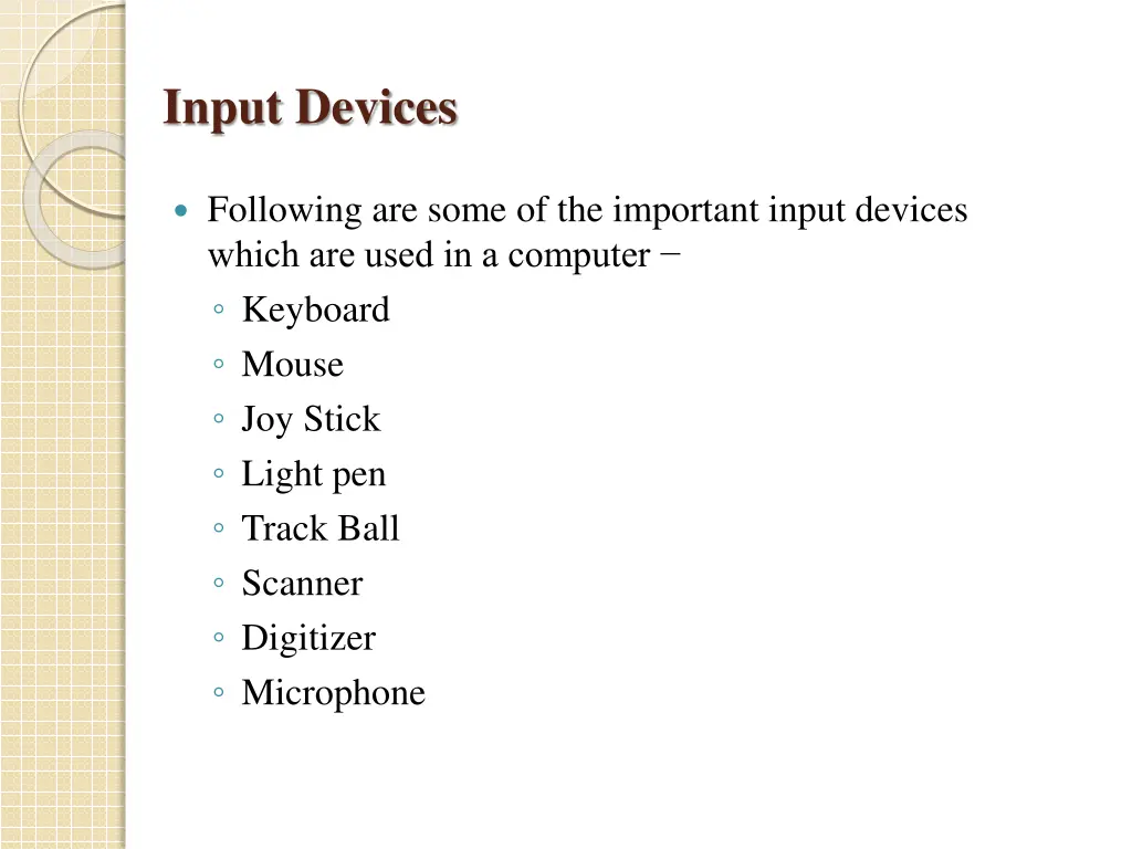 input devices 1