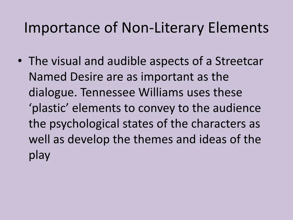 importance of non literary elements