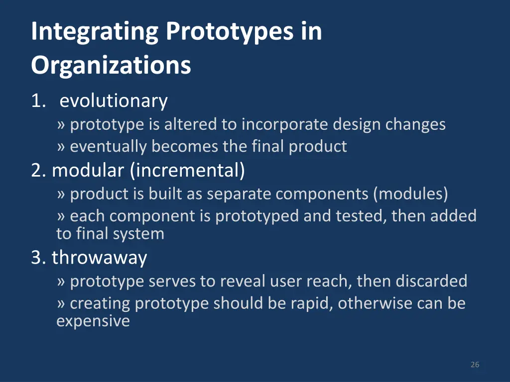 integrating prototypes in organizations