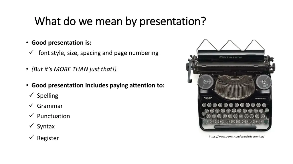 what do we mean by presentation what do we mean