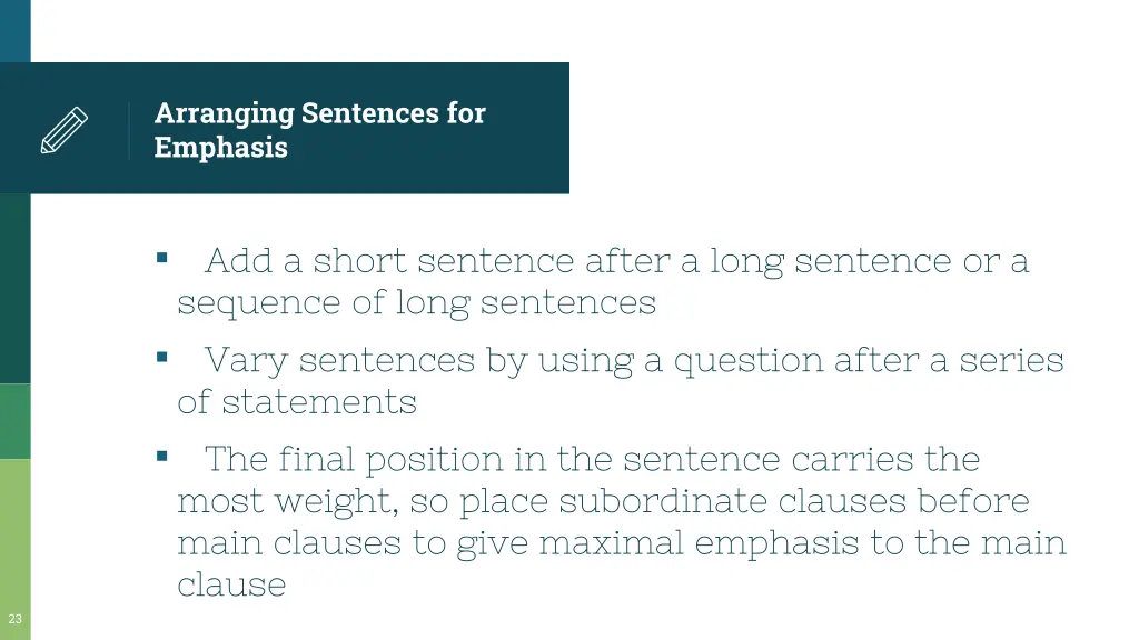 arranging sentences for emphasis 1