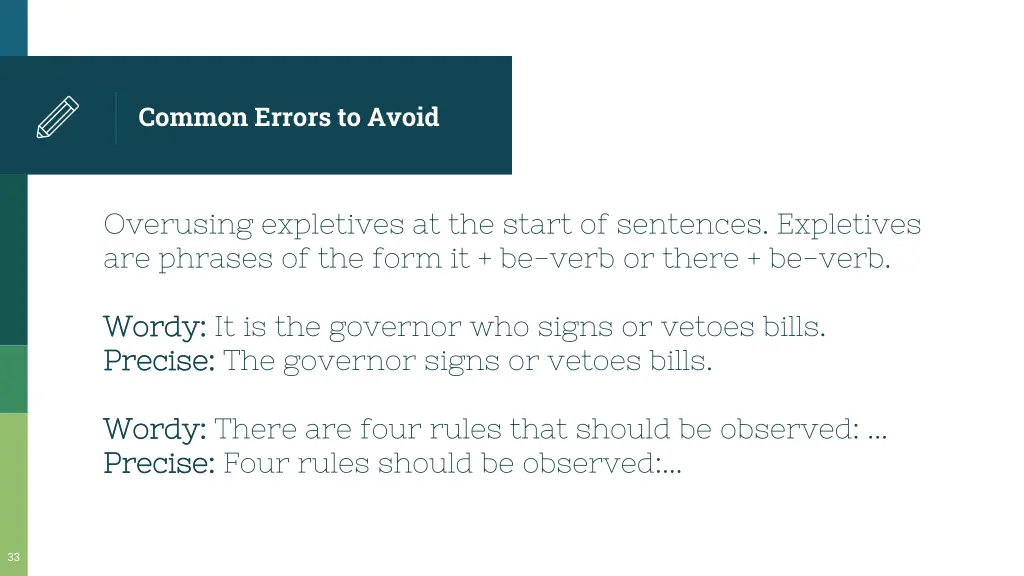 common errors to avoid