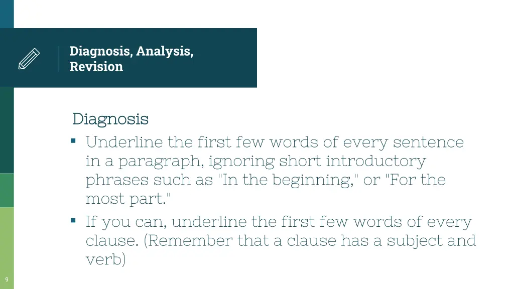 diagnosis analysis revision