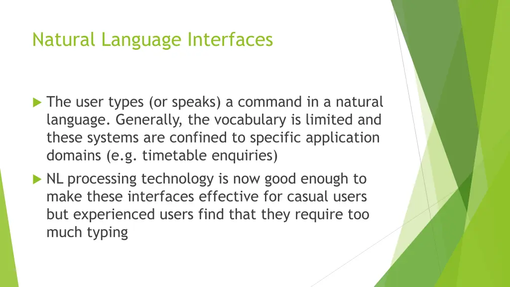 natural language interfaces