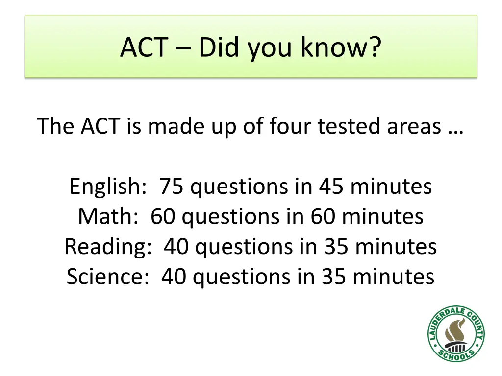 act did you know