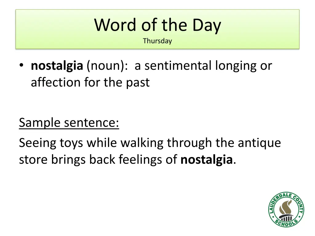 word of the day thursday