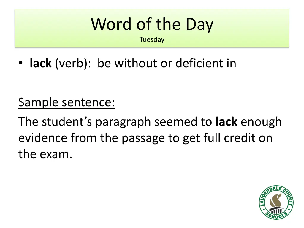 word of the day tuesday