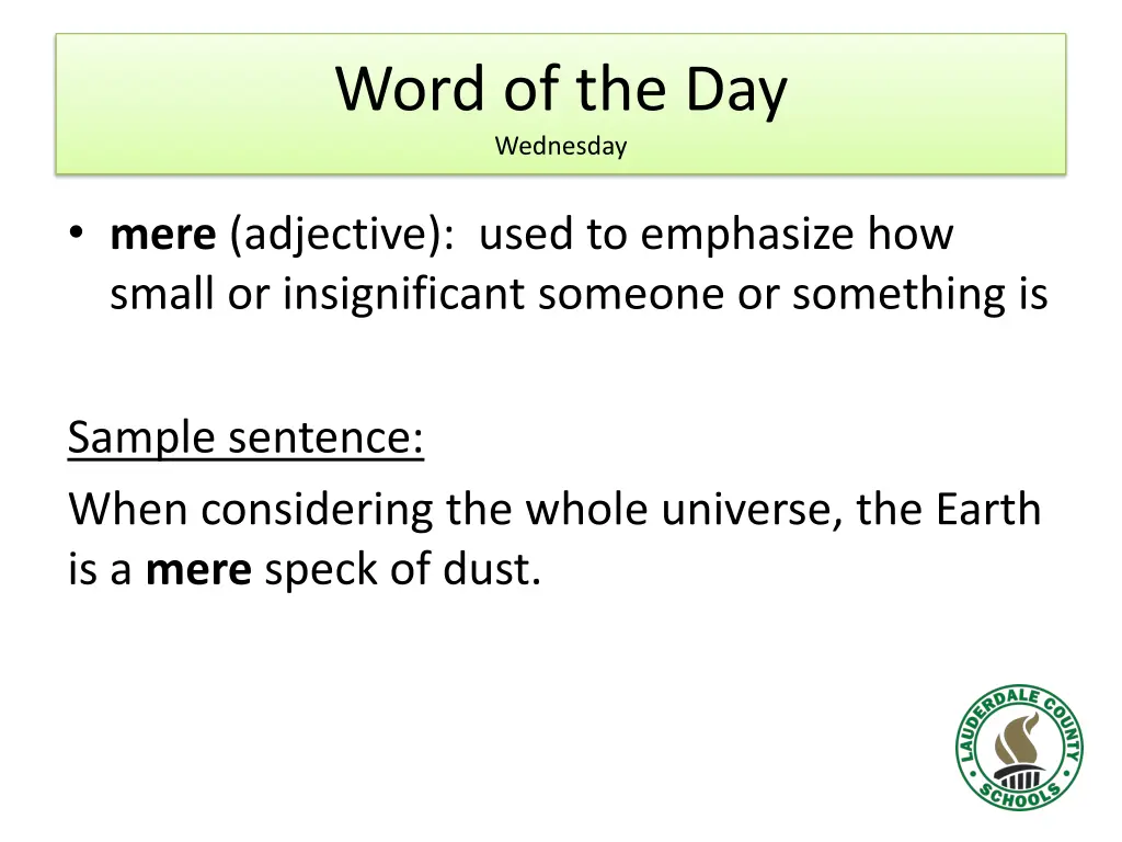 word of the day wednesday