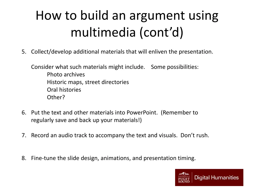 how to build an argument using multimedia cont d 1