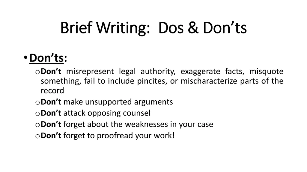 brief writing dos don ts brief writing dos don ts 1