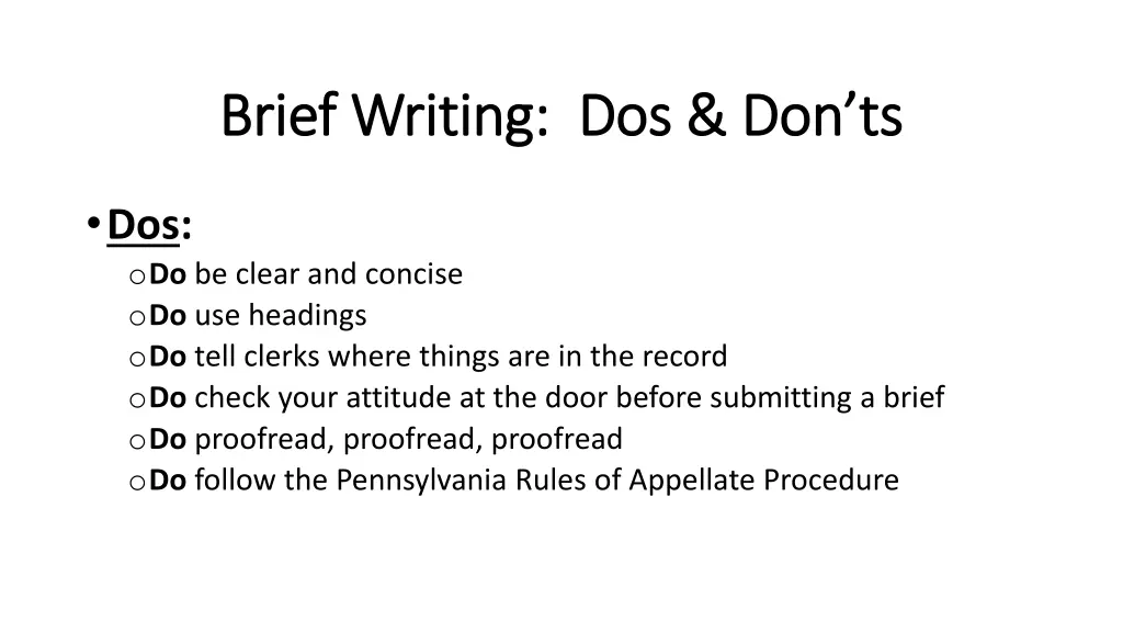 brief writing dos don ts brief writing dos don ts