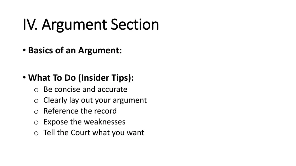 iv argument section iv argument section