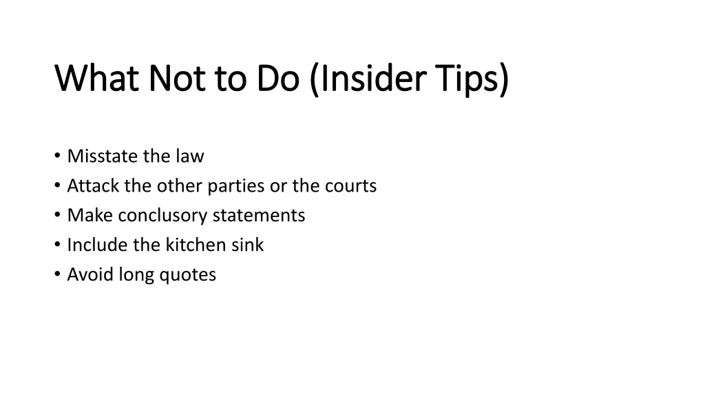 what not to do insider tips what