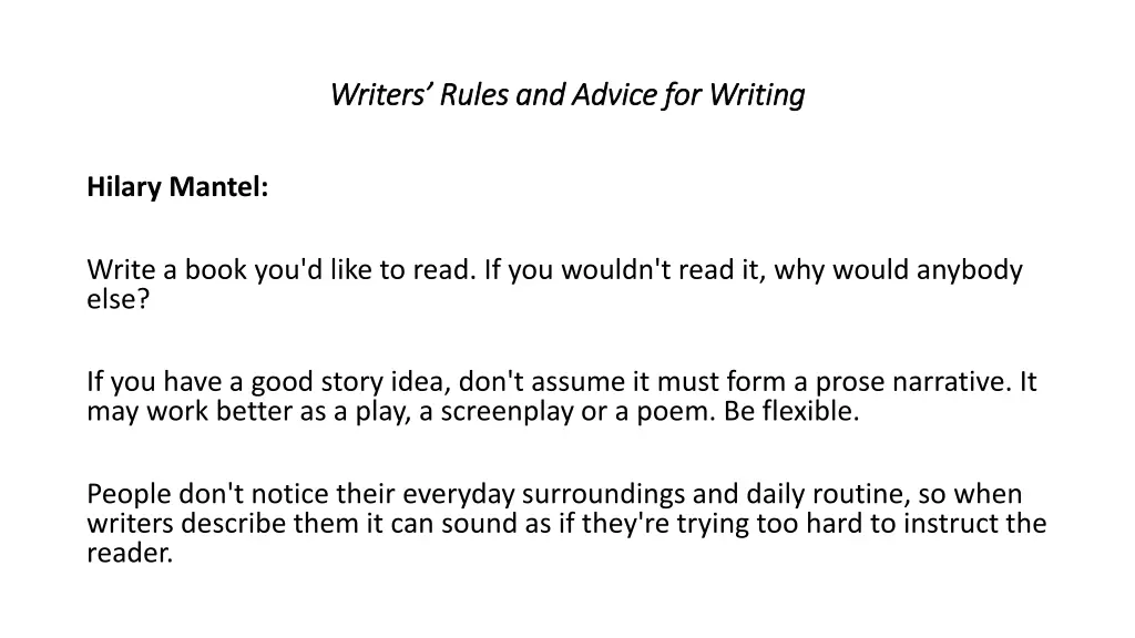 writers rules and advice for writing writers 1