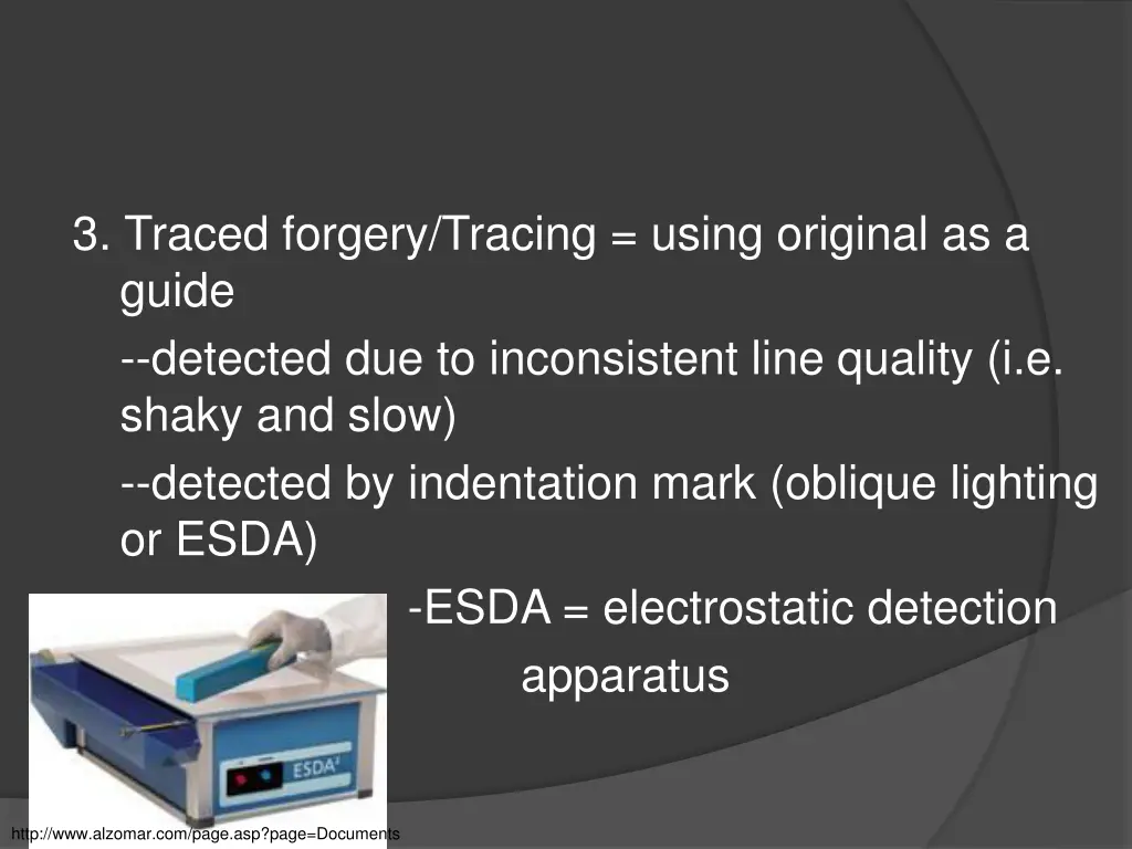 3 traced forgery tracing using original